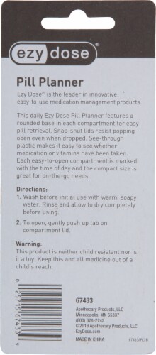 EZY Dose Daily AM/PM Pill Planner Perspective: back
