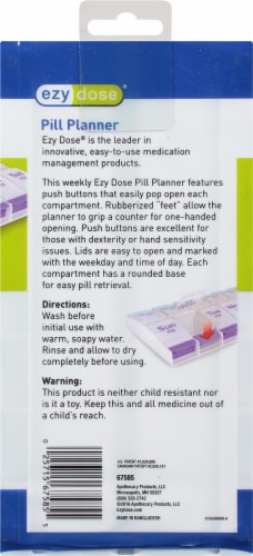 EZY Dose® Weekly AM-PM Pill Planner Perspective: back