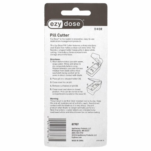 EZY Dose® Deluxe Tablet Cutter Perspective: back