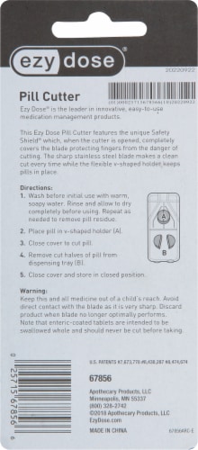 EZY Dose Safety Shield Pill Cutter Perspective: back
