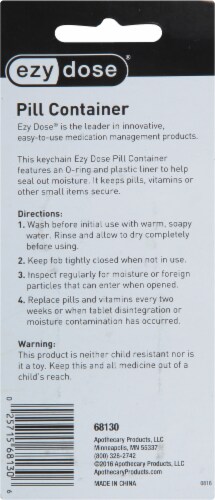 Ezy Dose® Keychain Fob Pill Container Perspective: back