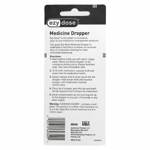 Ezy Dose® Medicine Glass Dropper Perspective: back