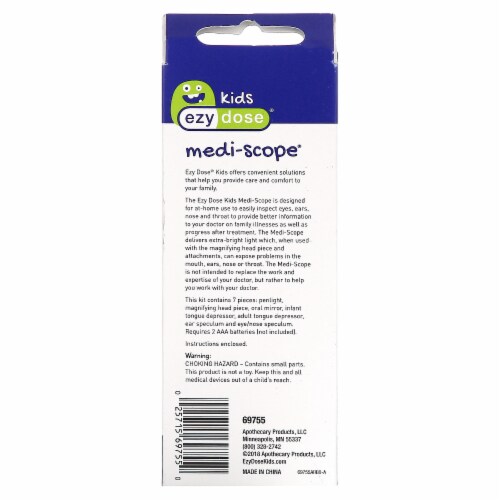 Ezy Dose® Kids Medi-Scope 7-in-1 Tool For Eyes Ears Nose and Throat Kit Perspective: back