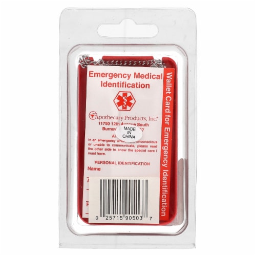 Emerge-Alert® Apothecary Diabetic Necklace Perspective: back