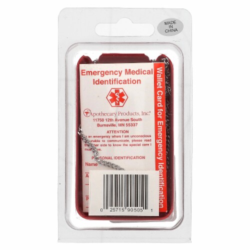 Emerge Alert® Apothecary Heart Patient Necklace Perspective: back