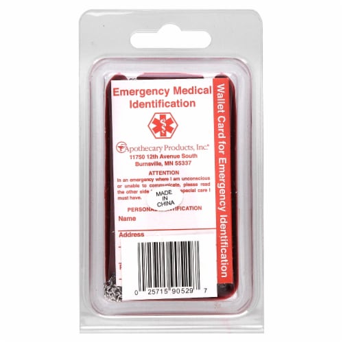 Emerg-Alert® Emergency Medical Identification Necklace Blank Perspective: back