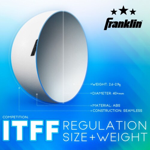 Franklin® 3 Star Table Tennis Balls Perspective: back