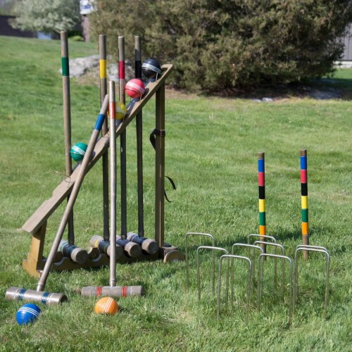 Franklin Vintage Croquet Brass Fittings Set Perspective: back