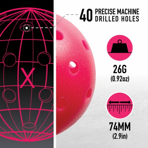 Franklin Pickleball Balls - Pink Perspective: back