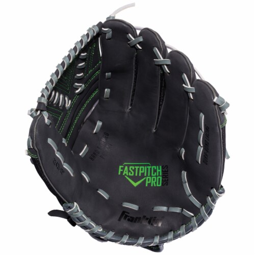 Franklin Fastpitch Pro Series Right-Handed Softball Fielding Glove - Black/Lime Perspective: back