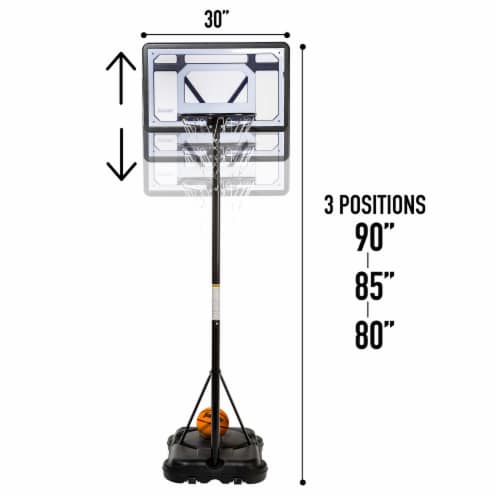 Franklin Adjustable Basketball Hoop - Black/White Perspective: back