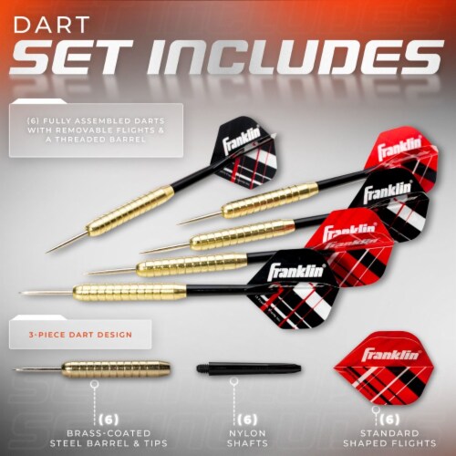 Franklin Steel Tip Dart Set - Black / Red Perspective: back