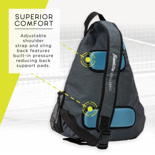 Franklin Pickleball Sling Bag - Gray/Blue Perspective: back