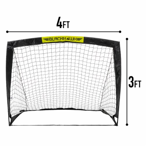 Franklin Blackhawk Soccer Goal - Black/Yellow Perspective: back