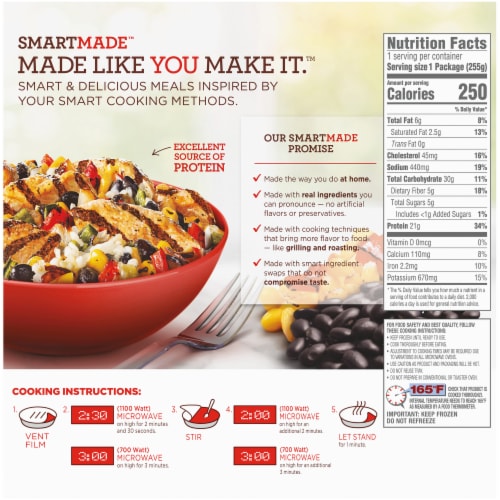 Smart Made Mexican-Style Chicken Bowl Frozen Meal Perspective: back
