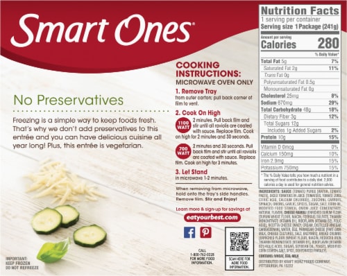 Smart Ones Ravioli Florentine Perspective: back