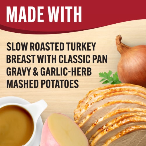 Smart Ones Slow Roasted Turkey Breast with Gravy & Garlic-Herb Mashed Potatoes Frozen Meal Perspective: back