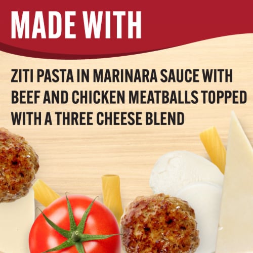 Smart Ones Three Cheese Ziti Pasta Meatballs Mozzarella Monterey Jack & Parmesan Cheeses Frozen Meal Perspective: back
