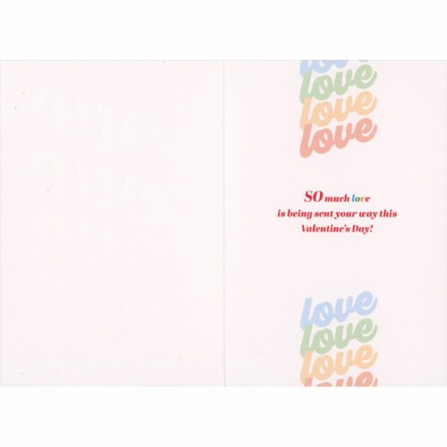 Pictura Blue, Green, Orange and Red Love Words Valentine's Day Card Perspective: back