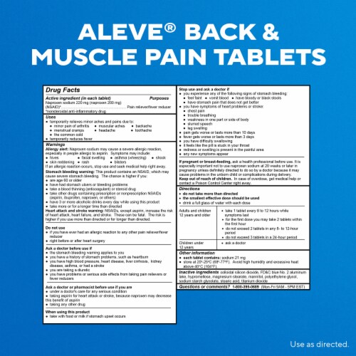 Aleve Back & Muscle Pain Relief Naproxen Sodium Caplets Perspective: back