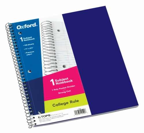 Oxford® 1-Subject College Rule Notebook Perspective: back