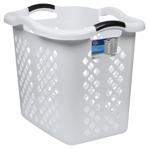 Home Logic XL Lamper Laundry Basket 2.5 Bushel, White