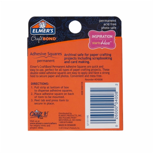 Elmer's CraftBond Permanent Adhesive Squares Perspective: back