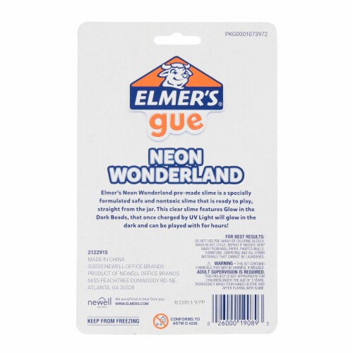 Elmer's Gue Neon Wonderland Premade Slime Perspective: back