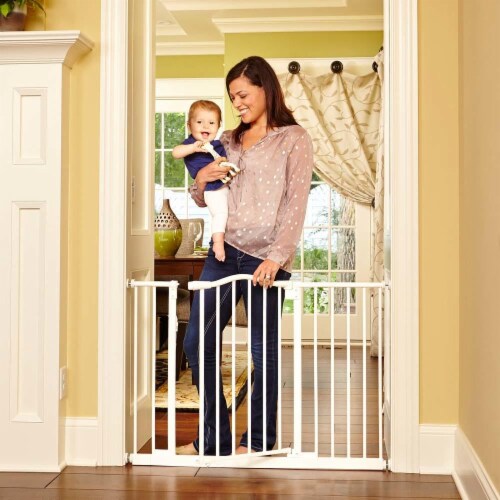 North States™ Wide Portico Arch Gate™ Linen Collection Baby Gate Perspective: back