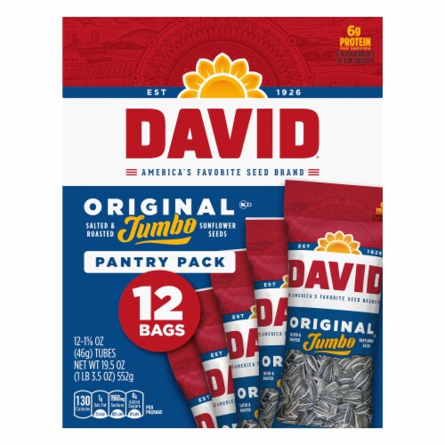 David Salted & Roasted Original Jumbo Sunflower Seeds Perspective: back