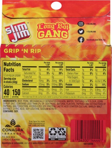 Slim Jim® Mild Smoked Snack Meat Sticks Perspective: back