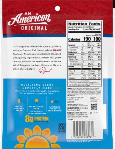 David® Buffalo Style Ranch Salted & Roasted Jumbo Sunflower Seeds Perspective: back