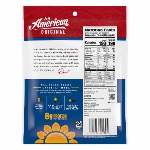 David® Original Sunflower Seeds Perspective: back