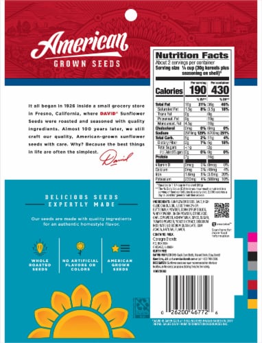 David® Salted & Roasted Ranch Flavored Jumbo Sunflower Seeds Perspective: back