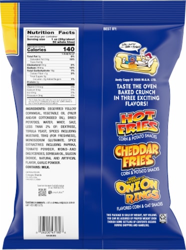 Andy Capp's® Hot Fries Chips Big Bag Perspective: back