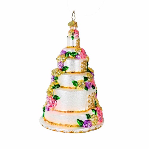 Christopher Radko Six-Tier Celebration Wedding Cake Ornament Christmas 1020789 Perspective: back