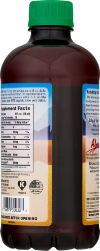 Lily of the Desert Organic Aloe Vera Juice Whole Leaf Dietary Supplement Perspective: back