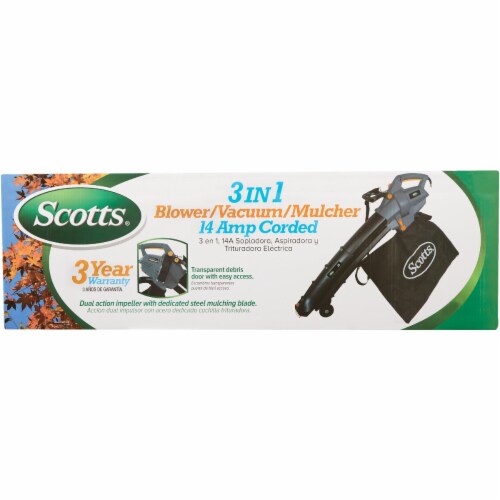Corded 14 Amp 120 Volt 3 in 1 Blower/Vac/Mulcher Perspective: back