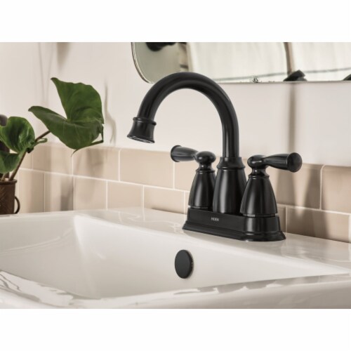 Moen Banbury 2Handle Lever High Arc Centerset Bathroom Faucet, Matte