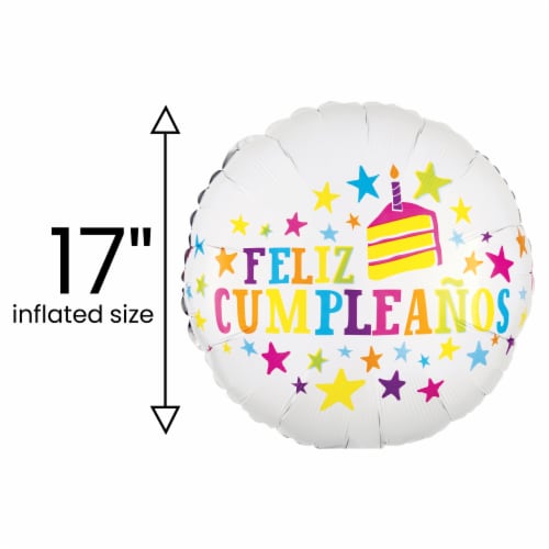 FELIZ CUMPLEAÑOS Helium Filled Balloon Perspective: back