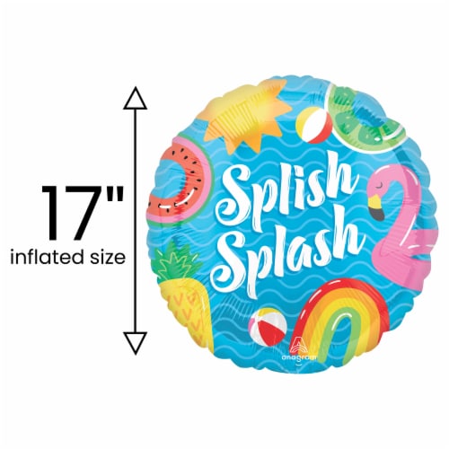 Splish Splash Happy Summer HELIUM FILLED BALLOON Perspective: back
