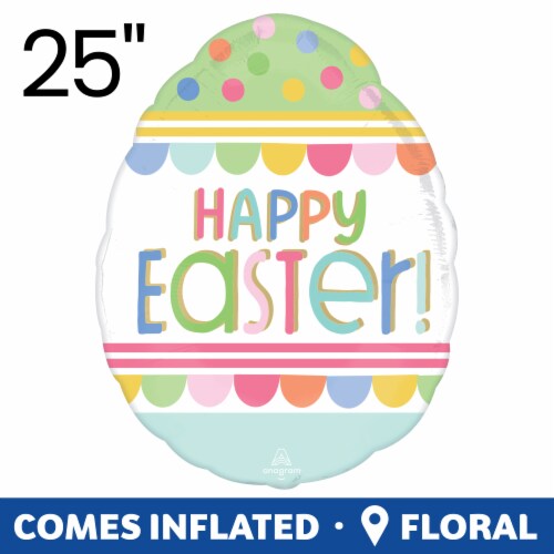 Happy Easter Egg Oversized Helium Filled Balloon Perspective: back