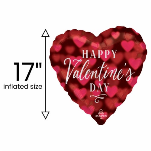 Romantic Glow Happy Valentine's Day Helium Filled Balloon - Red Perspective: back
