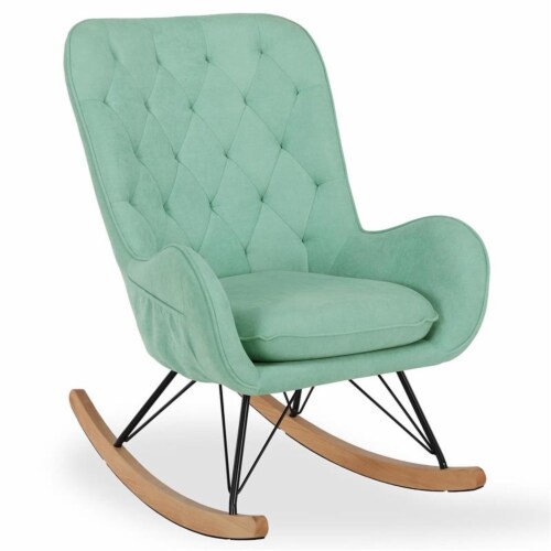 Baby Relax Mid Century Echo Nursery Wood Rocker Chair in Teal 1 Jay C Food Stores