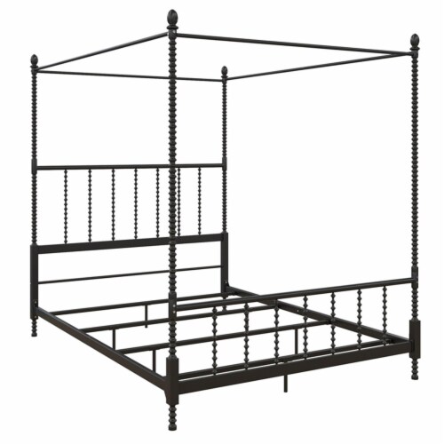 DHP Emerson Metal Canopy Bed in Queen Size Frame in Black 1