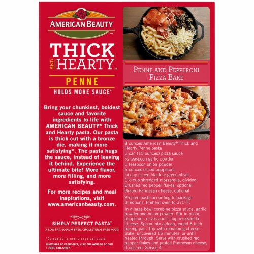 American Beauty™ Thick and Hearty™ Bronze Cut Penne Pasta Perspective: back