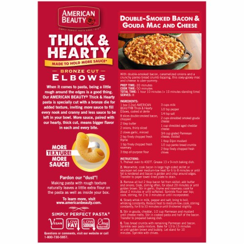 American Beauty™ Thick & Heart Bronze Cut Elbow Pasta Perspective: back