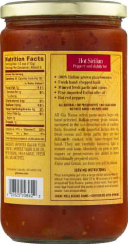 Gia Russa Hot Sicilian Pasta Sauce Perspective: back