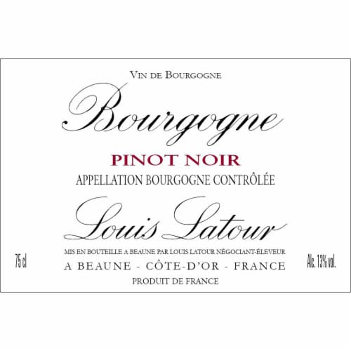 Louis Latour Pinot Noir France Red Wine Perspective: back