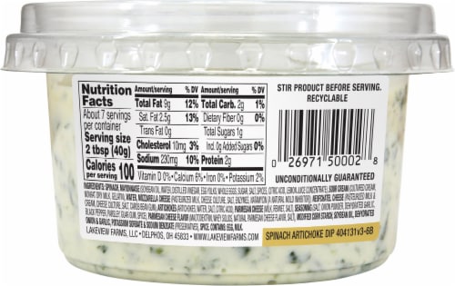 Fresh Creations™ Spinach Artichoke Dip Perspective: back